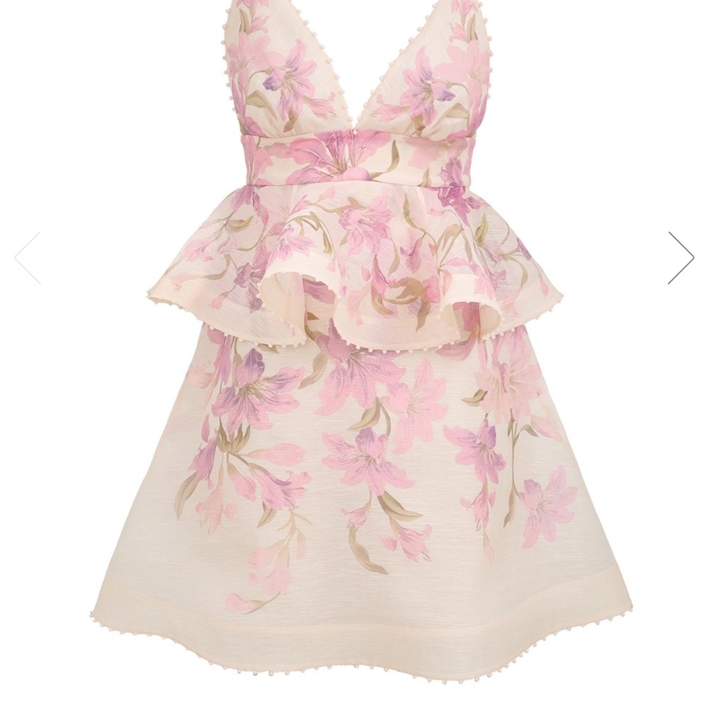 Zimmermann Pink and White Plunge Sundress - Picture 3 of 10